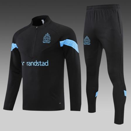 22-23 ny säsong Marseille vuxen/barn långärmad jerseydräkt black 14#