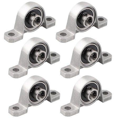 6 st huslager, 12 mm kullagerset, lagerblock, axellager i zinklegering