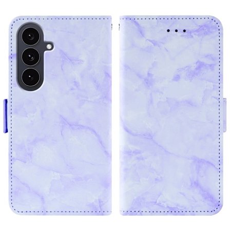 Samsung Galaxy S26 Plånboksfodral Marmor Mönster Dubbel Magnetlås - Lila