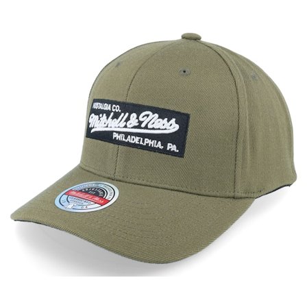 Mitchell & Ness - Vert adjustable Casquette - Box Logo Olive Adjustable @ Hatstore