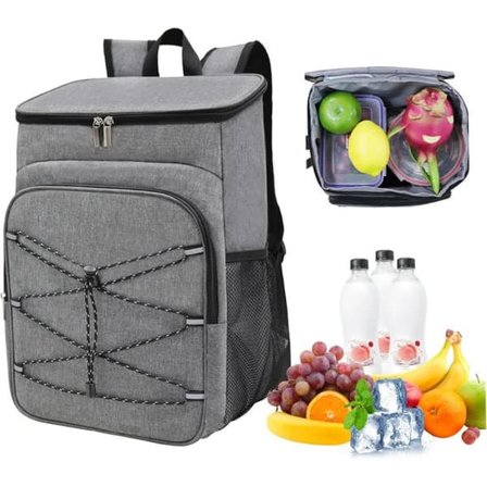 Isoleret Køletaske – 36 Dåsers Rygsæk til Picnic & Camping, Vandtæt & Lækagesikker Madtaske til Frokost, BBQ og Udflugt