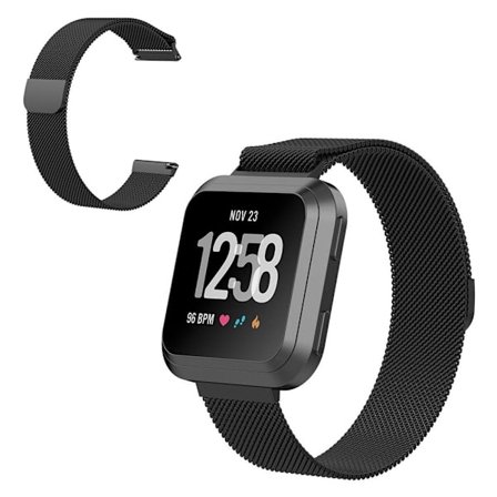Fitbit Versa 3 hållbar rostfritt stål klockarmband - svart