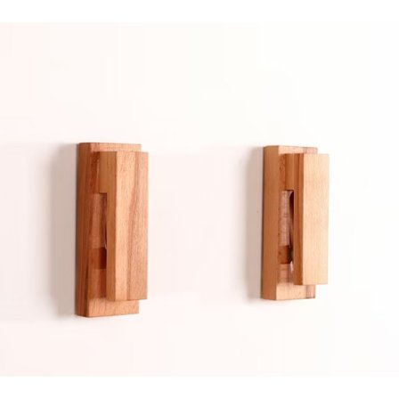 2 stk. Kåpe Knagger Veggmontert Håndlaget Bøk Tre Knagg Moderne