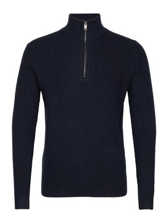 Parkd Knitwear Half Zip Pullover Navy Mango