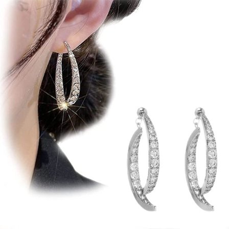 Fashion Cross Curved Earrings, Curved Stick Front Back Linear Drop Earrings