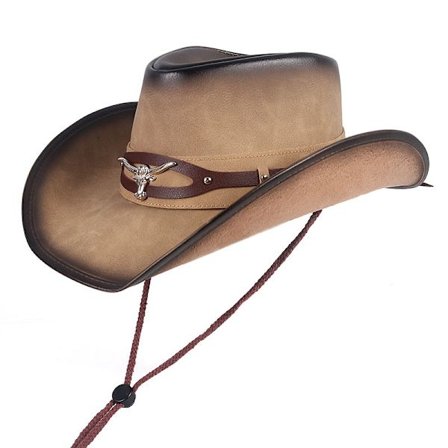 1 st PU Western Cowboyhatt, Läder Cappello Klassisk Pappa Vintage