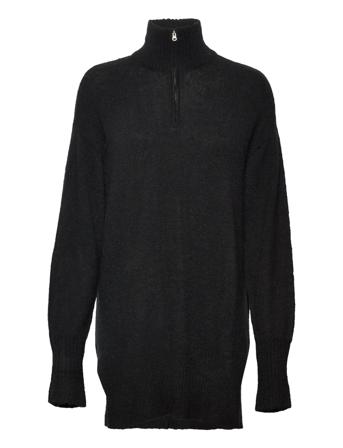 Cuzidsel Zipper Pullover Turtleneck Rullekravetrøje Sort Culture