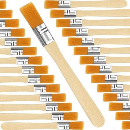 30 Nylonmålarborsteset - 13,5 cm långt - Trähandtag - för målning