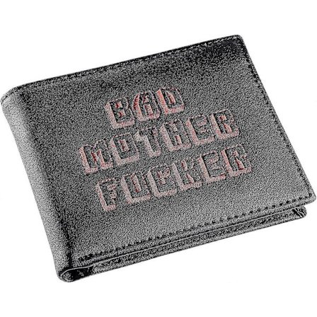 Virallisesti lisensoitu musta/punainen kirjailtu Bad Mother -nahkakukkaro