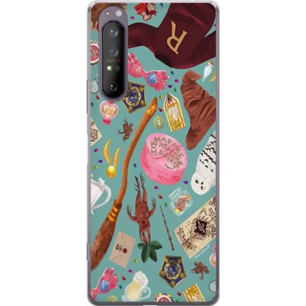 Kompatibel Mobilcover til Sony Sony Xperia 1 II Magisk illustration med troldstav, hat og fantasifulde genstande i legende eventyrstil