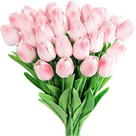 30 stk. Kunstige Latex Tulipaner Fake Tulipaner Bukett Real Touch Blomster til Dekor