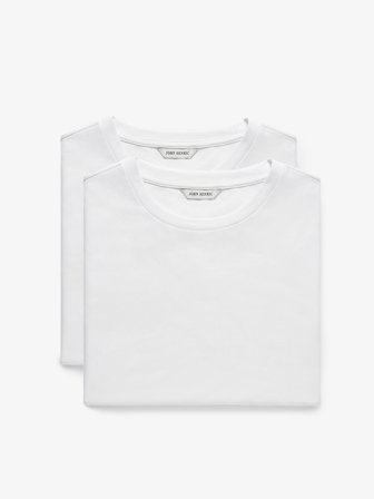 John Henric Men's 2er-Pack Weiß Slim Fit Lightweight T-Shirt Size S