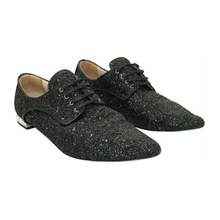 Miu Miu Pre-owned, Glitter Pointed Toe Shoes Grijs, Dames, Maat:40 EU