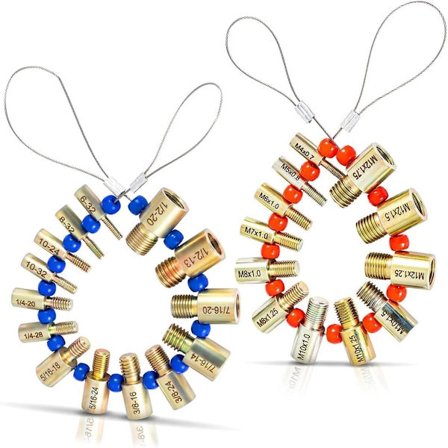 Boltstørrelse og gevindmåler Møtrik- og boltmåler Møtrik- og boltgevindkontrol 26 han-gevindidentifikationsmålere