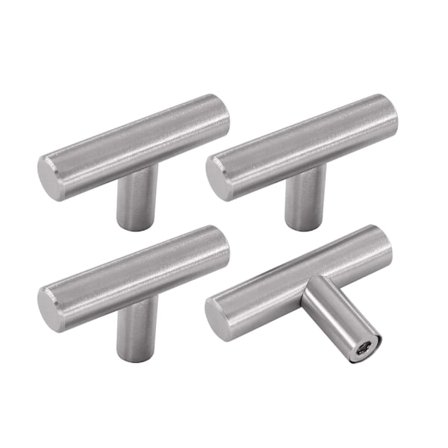 Möbelhandtag, Silver Stainless Steel Skåpdörrknoppar 4 Stycken Vintage Köksmöbler Knopp med Skruvar för Byrå, Garderob