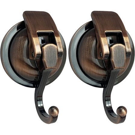 Badekåbekroge Sæt Med 2 Antik Messing Sugekop Kroge, Kraftige Sugekop Brusekroge Til Vindue, Glas, Køkken, Badeværelse, Genanvendelig Ingen Pu