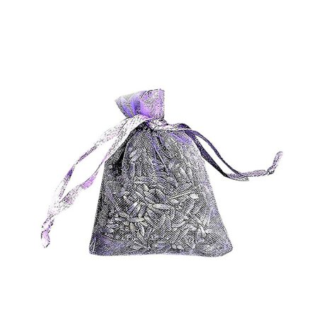 12 Påsar Torkad Lavendel i Små Lila Organzabägare - Riktiga Blommor Bröllop