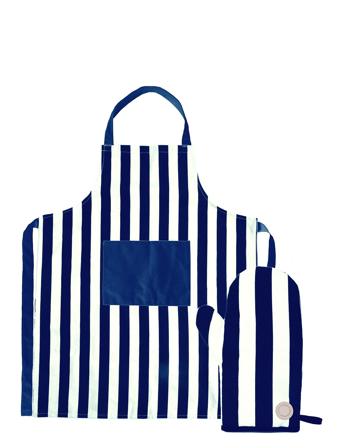 Aron Apron & Bbq Glove Set Home Textiles Kitchen Textiles Aprons Blue Sagaform