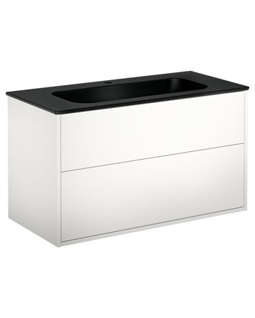 Gustavsberg Artic GB71ACVU10TM381 Kommodepakke hvit/matt svart, 100 cm, 1 blandebatterihull Hvit/mattsvart, Baderom