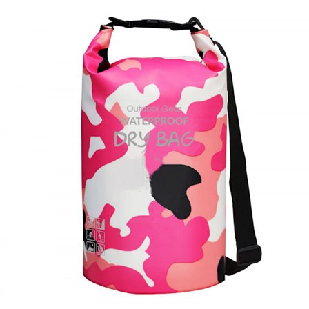 Camouflage Pink 5L kapacitet Bjergbestigning Udendørs Vandtæt Spand Taske Strandtaske Svømning Taske Dykning Materiale Strandtaske Bjergbestigning 