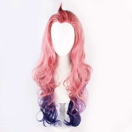 Pink Evolution Blå Lilla Lolita Langt Krøllet Hårnål Hestehale Cosplay Paryk