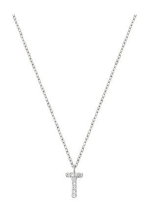 Mockberg Petite Stone Letter T Steel Necklace Smycken & klockor Dam Silver ONESIZE
