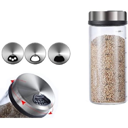 Spice Set Spice Jars Salt Sugar Shaker Salt Container Spice Bottle Container Spice Bottle Glass 200 ml