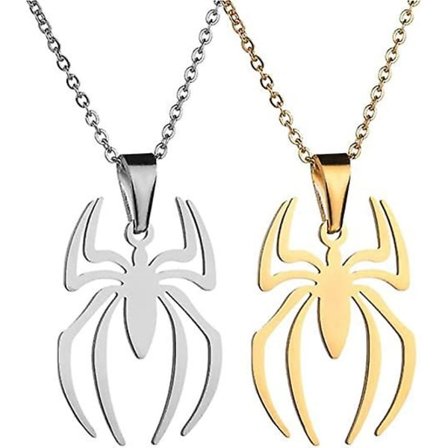 Wabjtam Spider-hänge Halsband i rostfritt stål, lätt Spiderman-berlock smycken för barn, damer, pojkar och flickor, 2 st