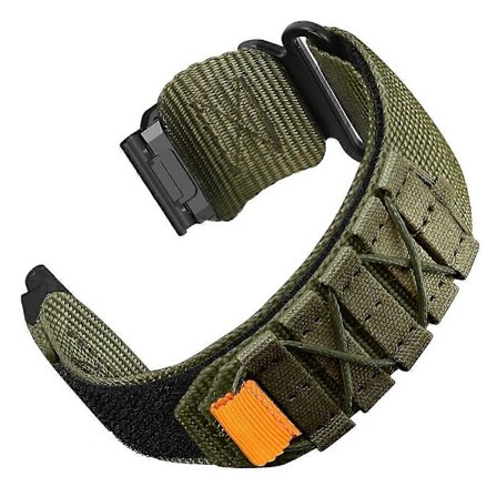 26mm Klokkereim for Garmin Fenix 8 51mm 7X 6X 5X Hurtigutløser Nylon Borrelås - Army Green