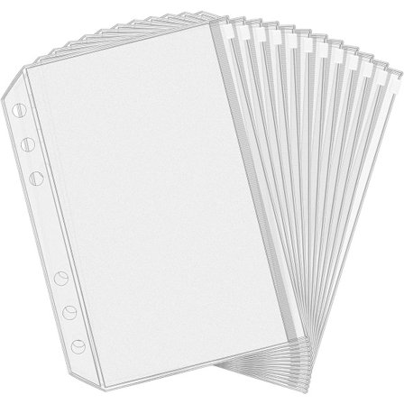 A5 (21x14,9 cm) kansiolaukut - 12 kpl pakkaus - lompakot sulkimella - 6 reiän budjettikassakuoret budjetointiin - läpinäkyvä vetoketjullinen lompakko