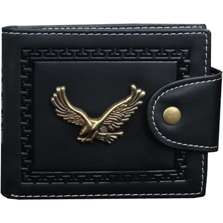 Vintage Lommebok PU Lær Kredittkort Billfold, Metallplate Serie