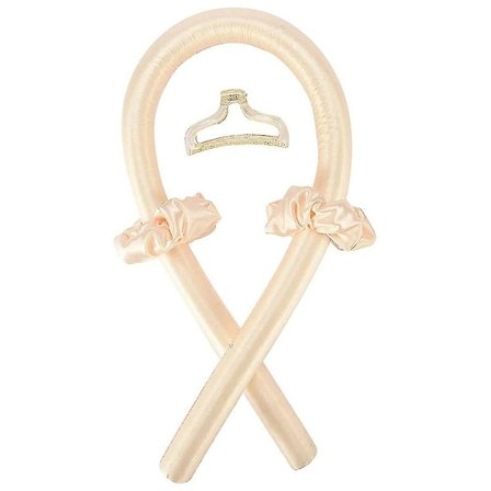 Återanvändbar värmefri locktång lockar silkesband hårrullar_l (Snöknopp)