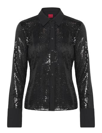 Ellana Tops Blouses Long-sleeved Black HUGO
