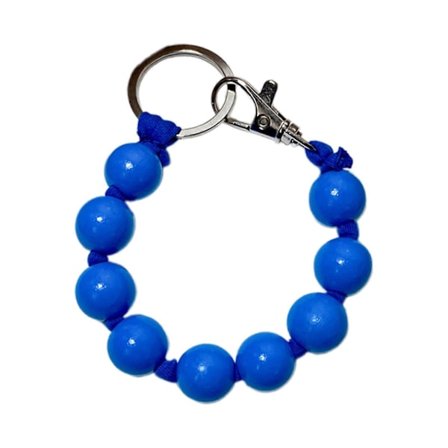 Stilfuld rygsæksnor med perler, koreansk slikfarvet nøglering til mobiltelefonarmbånd, vedhæng, perlebesat taskesmykke, kongeblå