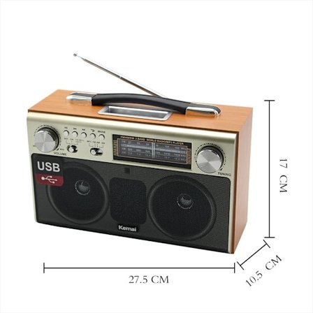 HiFi Radio Portabel Trä Vintage Trådlös Bluetooth Högtalare Hem Utomhus FM Radio Subwoofer TF Kort USB Musikspelare