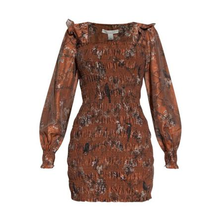 AllSaints, ‘Pria’ floral dress Bruin, Dames, Maat:M,stof