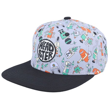 Headster - Grå snapback Keps - Robotic Chaos Grey/Black Mix Snapback @ Hatstore