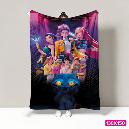 K-Pop Demon Hunter Flanellteppe Myk Flerbruks Trykt Kast For Sofa Seng Kontor-Hjem Dekor Perfekt Gave