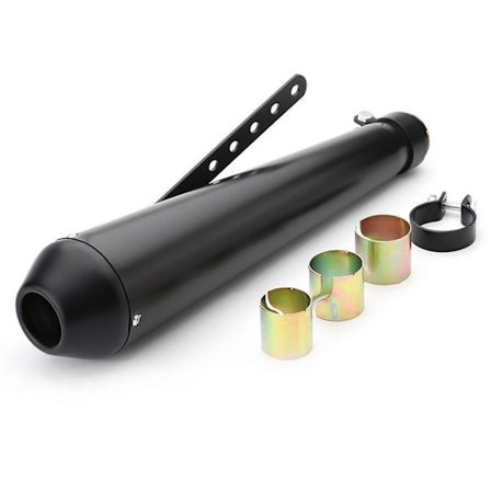 Motorcykel Udstødningsrør Indbygget Lyddæmper Rustfrit Stål Rustsikker Universal Erstatning til Suzuki Sort Malet