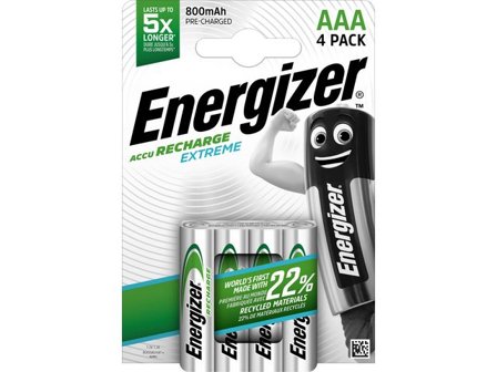 ENERGIZER Batteri Laddbar AAA Extreme 4/fp - Lyreco - Kontorsmaskiner - Batterier - Uppladdningsbara