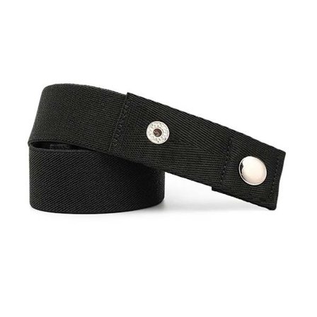 Spännefritt invisible bälte Läder midjeband SVART
