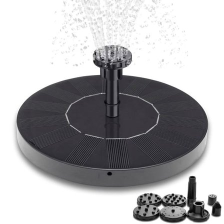 Sommerrea Fontæne - Solfontæne / Vandfontæne Solcelle - 16 cm Sort Sort Sort Sort[CH]-FD5-