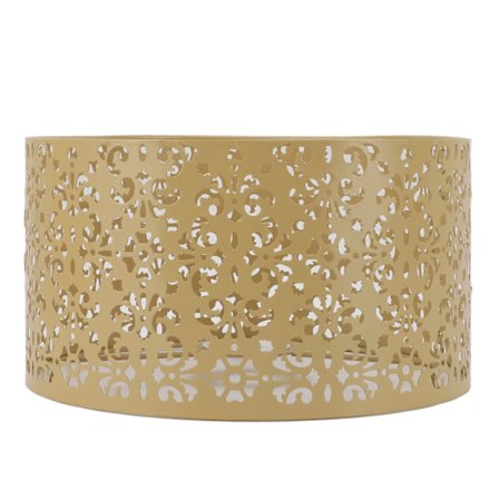 Moderne metalskærm, lysestageskærm, retro bordlampeskærm gulvlampe (ordre: 22 cm individuel emballage uden foring) gul[gks]