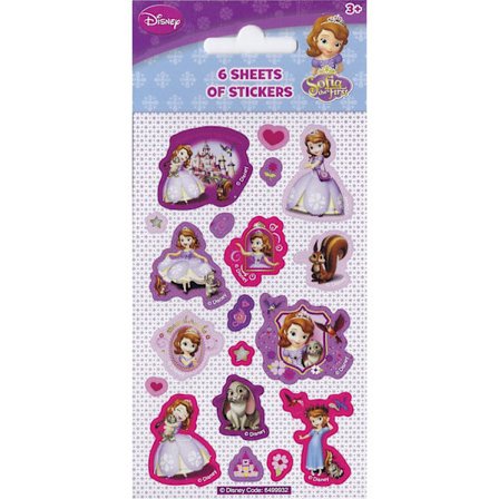 Sofia the first 6 små ark klistermärken klistermärke