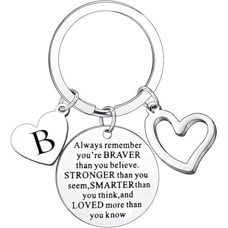 Inspirerande Nyckelring Alltid Kom Ihåg Att Du Är Modigare Än Du Tror Smycken Brevnyckelring Presenter till Män Kvinnor