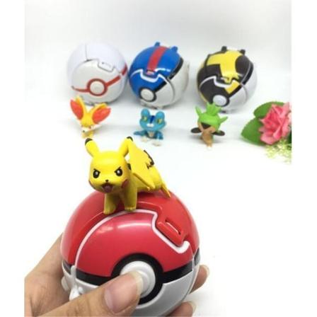 4 P-okémon Heitä ja Poksauta Poké Pallo Toimintahahmo Lelusarja zdq