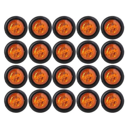 20x 3/4 Tommers 3 LED Sidemarkeringslys for Tilhengere Lastebiler Kompatible med Ulike Merker Gule Blinklys Posisjonslys[JSR]‘-FY