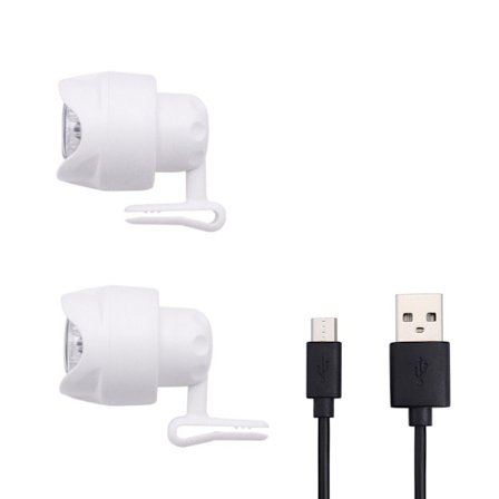 1/2STK Frontlykter Til Croc Sko Charms HVIT CHARGE CHARGE