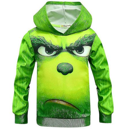 Børn Drenge Nyhed The Grinch Pullover Hættetrøje Jule Hættetrøje Sweatshirt