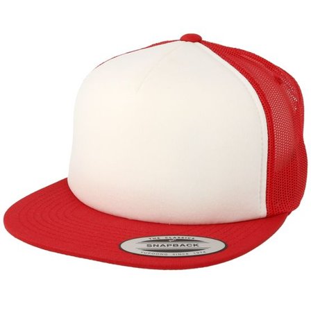 Yupoong - Röd trucker Keps - Foam Red/White/Red Trucker @ Hatstore